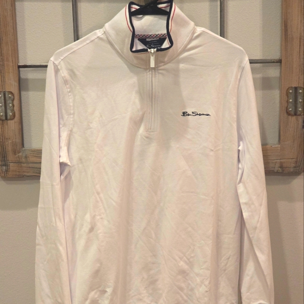 Ben Sherman Light Pink Quarter-Zip Pullover